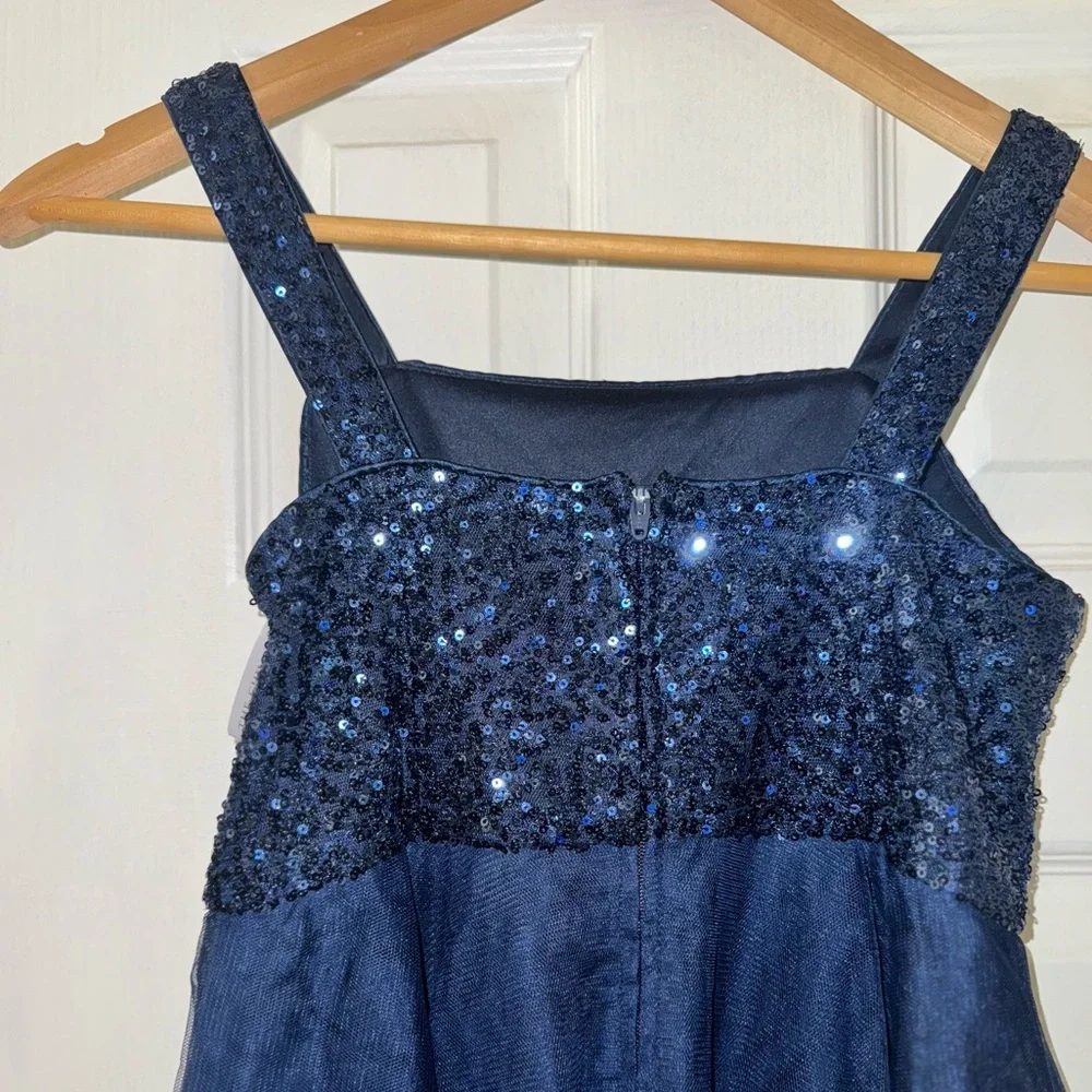 The Children’s Place Girls Size 10 Navy Sequin Tulle Party Dress NWT